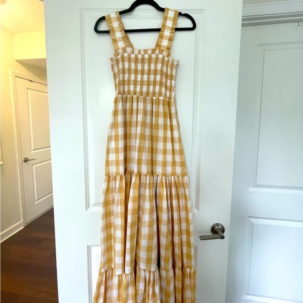 ABERCROMBIE & FITCH SMOCK PLAID GINGHAM DRESS SZ XXS - Picture 4 of 5